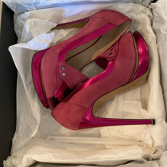 Nicholas Kirkwood raspberry heels size 37 - Picture 5 of 7